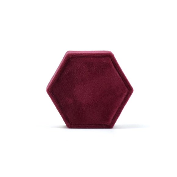 Caja de joyería con forma de hexágono para parejas, soporte organizador de almacenamiento, compromiso de boda para viajes, cajas multifunción Almacenamiento y organización del hogar Rojo púrpura Bewildely HA073091-07