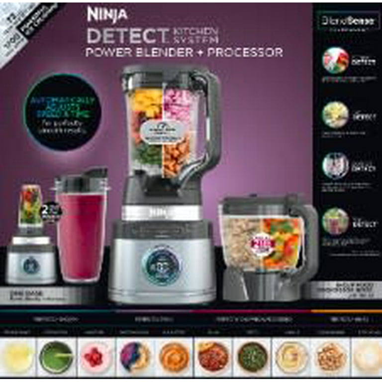 Ninja Detect Kitchen System Power Blender + Processor with Blend Sense Technology, Silver, TB400