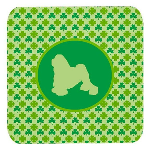 Lowchen Lucky Shamrock Foam Coasters, Set Of 4