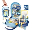 thumbnail image 7 of Theme Portable Handbag Pretend Play Toys, Beauty Doctor BBQ Fast Food Role Play Kit, Foldable Storage Backpack, Christmas Birthday Gifts, Toys for Toddler Baby Kids Boys Girls, Age 3+ Travel Game Set, 7 of 7