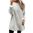 thumbnail image 2 of HLKJKLS Winter Clothing For Women Fashionable Solid Color Fleece Sweatshirt Polyester Warm Casual Gray S-3Xl, 2 of 8