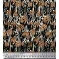 thumbnail image 1 of Soimoi Black polyester Crepe Fabric Dot & Flower Hand Drawn Print Sewing Fabric BTY 42 Inch Wide, 1 of 1