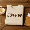 thumbnail image 2 of Coffee Embroidered Crewneck Sweatshirt - Retro Fall Shirt, 2 of 5