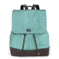 thumbnail image 1 of Easygdp Teal Green Glitter Mochila de Cuero para Mujeres, Bolso de Hombro, Bolsos de Mano de Moda para Trabajo y Viajes, 1 of 4