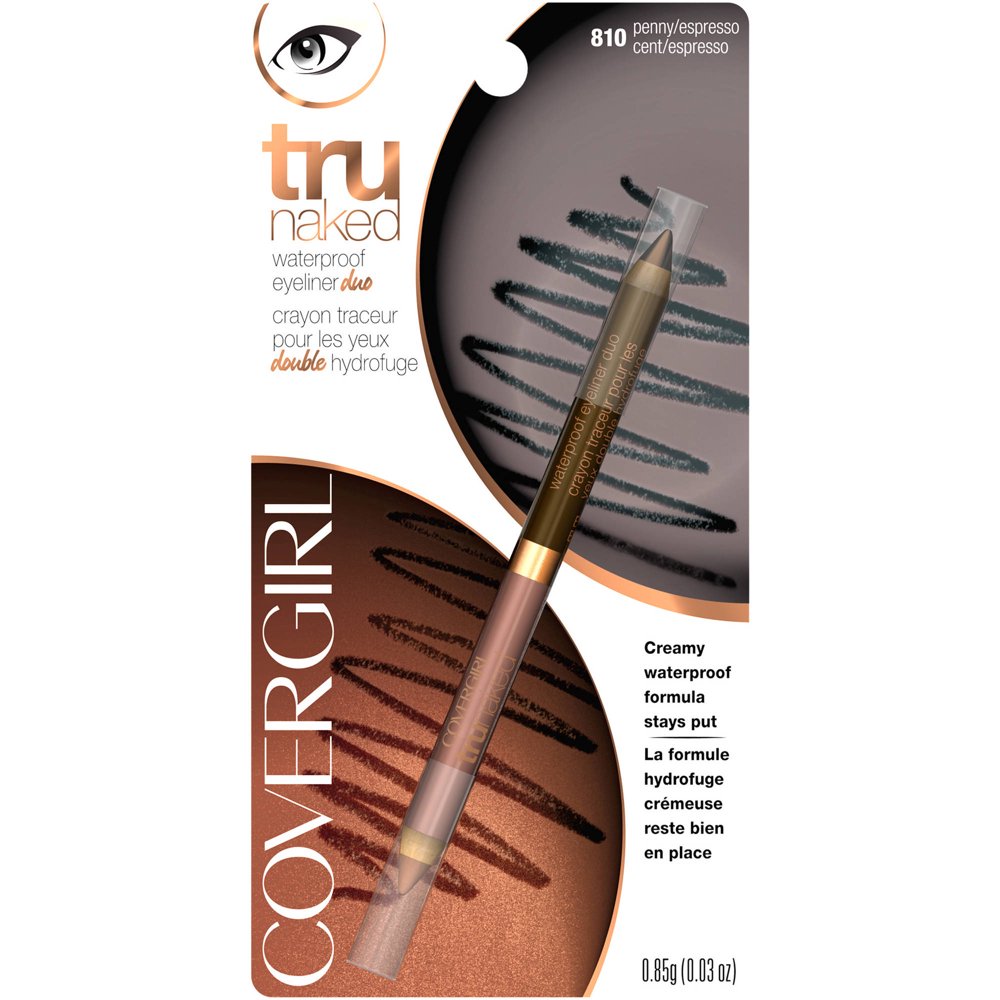 COVERGIRL truNaked Waterproof Eyeliner Duo, 810 Penny/Espresso, .003 oz