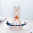 thumbnail image 3 of Yvsxxv Mini Wooden Sailboat Model, Mediterranean Style Nautical Home Decor, 3 of 7