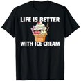 thumbnail image 1 of La Vida es Mejor Con Helado Camiseta Divertida para Mujer, 1 of 7