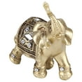 thumbnail image 5 of Color Dorado Elegante Elefante Estatua Adorno estatuilla decoración hogar Oficina decoración Regalo(9 * 9 pequeño), 5 of 8