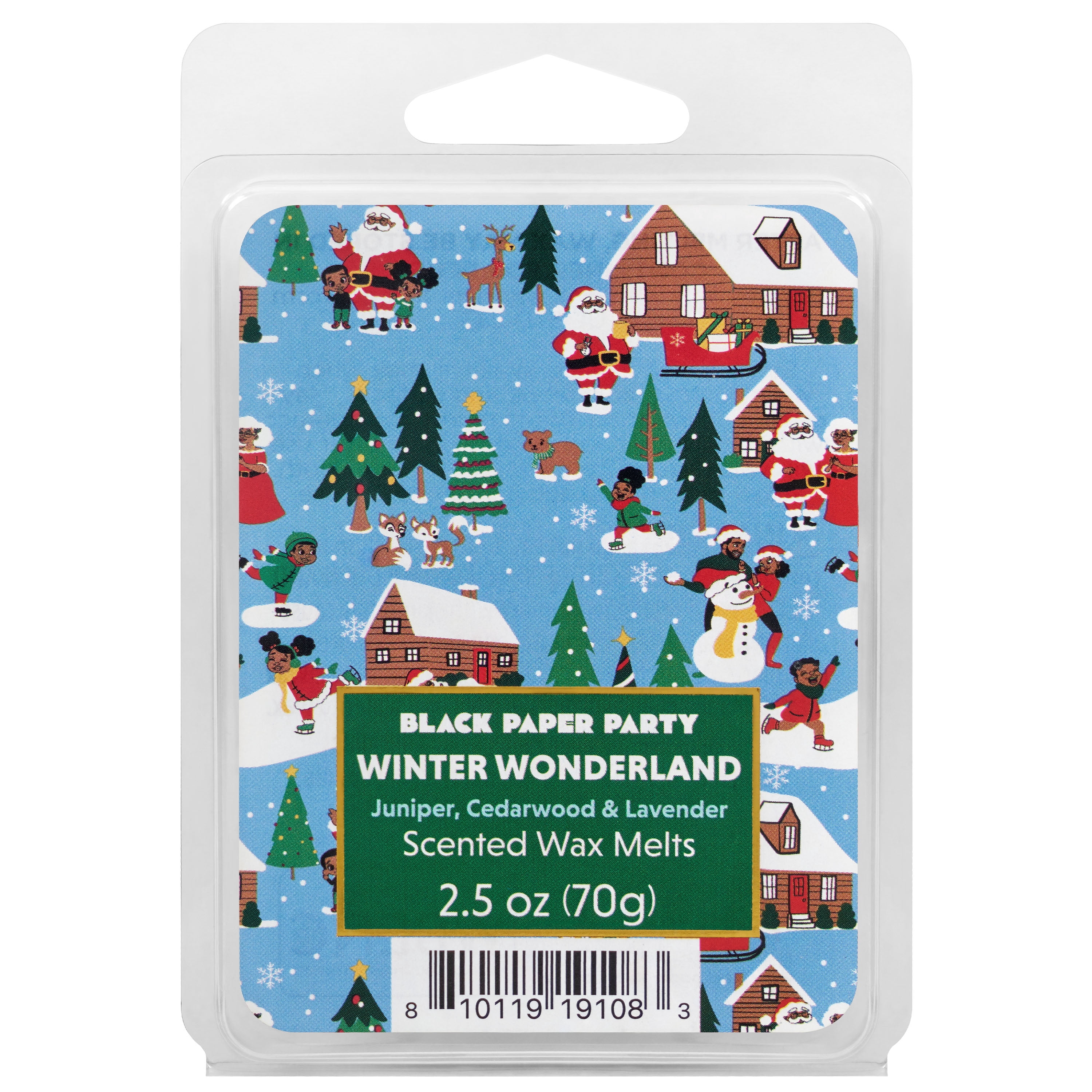 Black Paper Party Christmas Wax Melt, Winter Wonderland Scent, 2.5oz 6 count