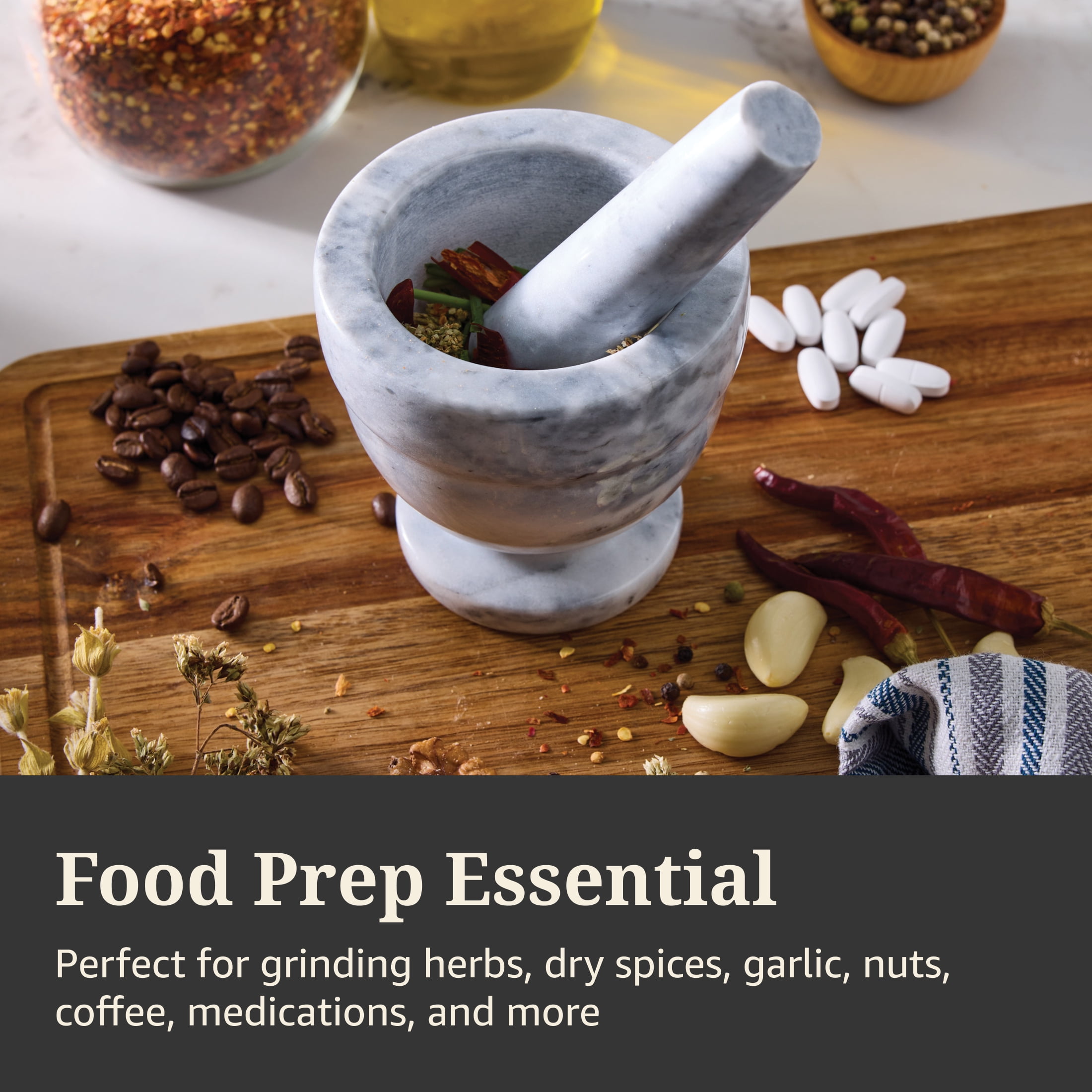 Farberware Professional Marble Mortar and Pestle with Oversized Handle
