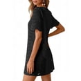 thumbnail image 5 of Admvng Dresses Women Eyelet Lace Round Neck Short Sleeve Casual Summer Mini Shift Dress, 5 of 5