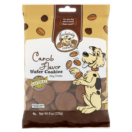 Exclusively Dog Cookies Carob Flavor Wafer Cookies Dog Treats, 8 oz