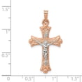 thumbnail image 2 of 14k Two-tone Gold Hollow Crucifix Pendant, 2 of 3