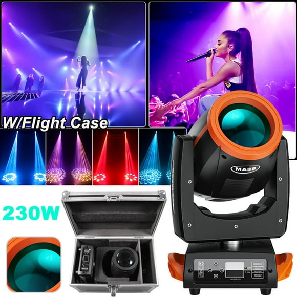 7R 230W Moving Head DJ Light 16 Prisms 15 Gobos 14 Colors LED Stage Lighting DMX512 Control RGWB Disco Party Lights with Cases