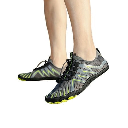 

Lacyhop Womens Mens Hiking Shoe Quick Dry Aqua Socks Beach Water Shoes Yoga Breathable Sneakers Comfort Barefoot Athletic Sneaker Gray Green 10.5