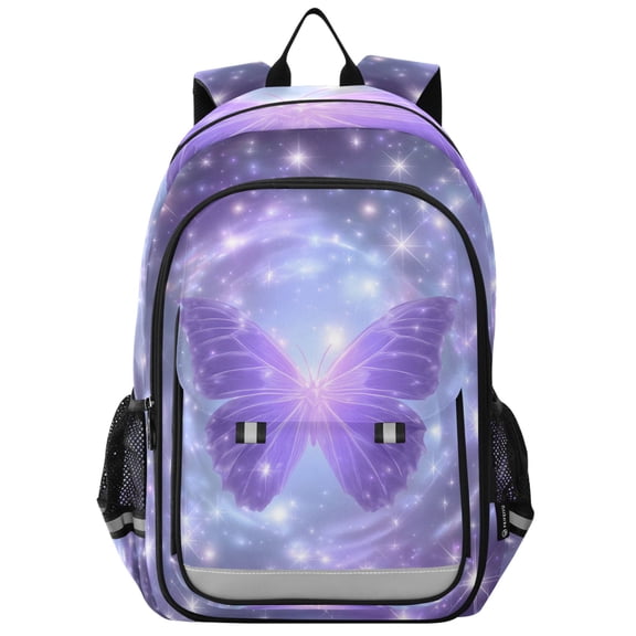 ALAZA Sparkling Butterfly Purple Laptop Backpack Purse Travel Bag Casual School Bookbag Rucksack for Women Men