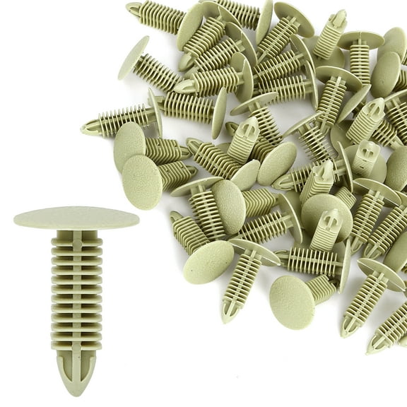 60pcs 7mm Plastic Rivets Fasteners Door Trim Panel Clips Beige for Car