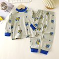 thumbnail image 2 of Ensemble de sous-Vêtements Thermiques pour Garçons Hiver 2025 Manches Longues Col Rond Pyjamas Bleus, 2 of 4