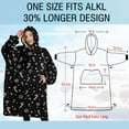 thumbnail image 4 of Oversized Wearable Blanket Hoodie,Black Christmas Candy Cane and Snowflake Pattern Sherpa Blanket Hoodie with Super Pockets,Super Warm Fuzzy Pullover for Women & Men, 4 of 6