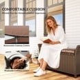 thumbnail image 4 of 2-in-1 Outdoor Wicker Storage Bench with Tan Cushion, 29 Gallon PE Rattan Deck Box with Steel Frame, Portable 41.3" Patio Seating for Garden, Poolside, Deck and Balcony, 4 of 7