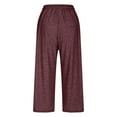 thumbnail image 6 of Women's Capri Pants - Loose Fit Wide Leg Summer Yoga Pants with Drawstring & Pockets, Casual Comfy Lounge Cropped Trousers, Soft Workout Sweatpants for Women, 6 of 8