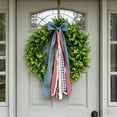 thumbnail image 4 of Amzcrzy Heurtoir de Porte Couronne en Peuplier Jaune avec Nœud Guirlandes Rouges/blanches/bleues Déco Maison, 4 of 4