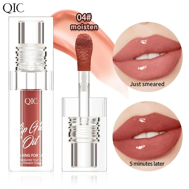 Aceite Labial Cambia Color | Fórmula Transparente y Brillante con Aceite de Jojoba y Semilla de Camelia - Voluminizador Hidratante de Labios, Acabado Transparente, Vitamina E, Tratamiento Labial de