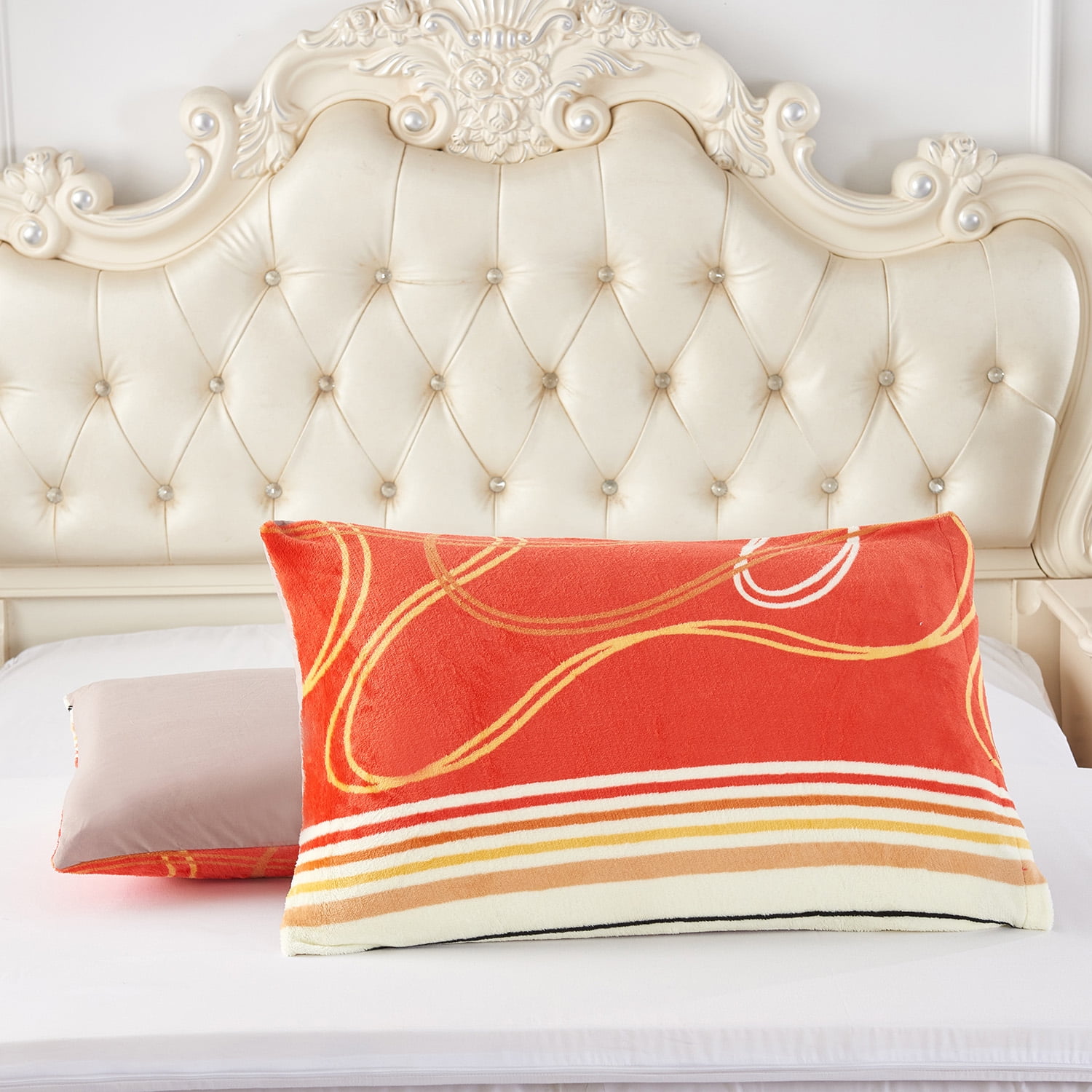 JML Plush Sherpa Bed Blanket, Fluffy & Soft, Reversible, Thick, King 79"x91",Orange Yellow purple