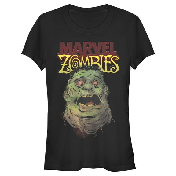 Junior's Marvel Zombies Hulk Face  Graphic Tee Black 2X Large