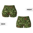 thumbnail image 5 of Picia Green Cacti And Red Chili Printed Workout Shorts for Women Seamless Scrunch Butt Lifting High Waisted Yoga Gym Booty Running Moisture-wicking Short Pants-X-Large, 5 of 9