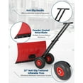 thumbnail image 5 of Snow Shovel with Wheels, Heavy Duty Double Rod Wheeled Snow Pusher with 29" W × 19.8" H Metal Blade, Angle & Height Adjustable Handle for Driveway Sidewalk Yard, 5 of 7