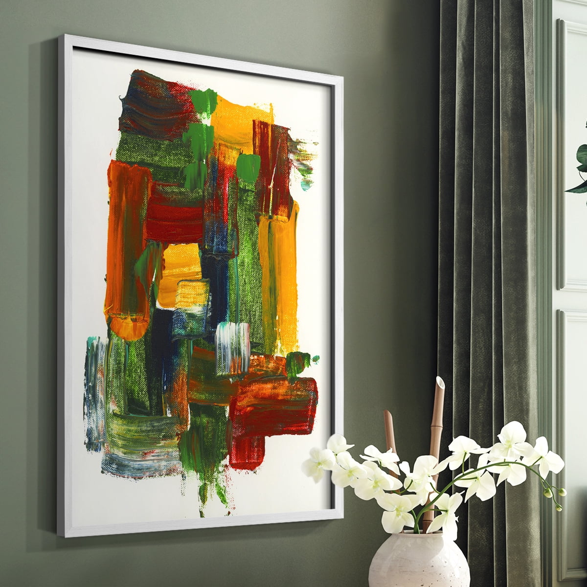 Abstract II in Paper Solid Wood 11 x 14 Framed Print