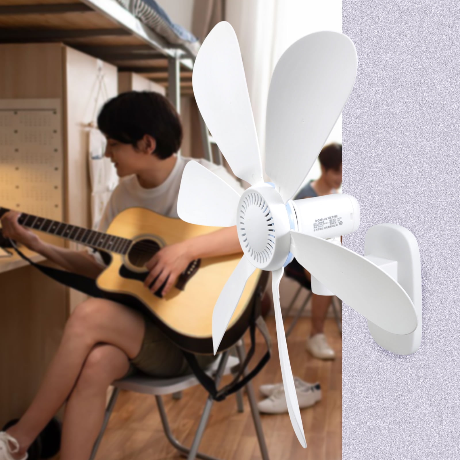 Energy Efficient 5V USB Wall Mount Fan Detachable Blade Adjustable Angles Camping Fan For Indoor Space Kitchen Dorm