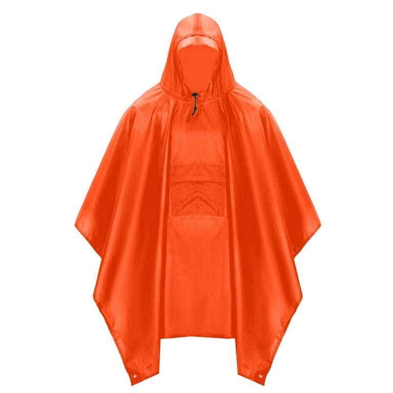 Hbfagfb Mens Rain Coat Four Seasons Camouflage Adult Outdoor Multifunctional Raincoat Orange One size, Men's
