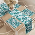 thumbnail image 2 of Ambesonne Ocean Blue Table Runner & Placemats, Stormy Water Waves Art, Placemat 4 pcs + Runner 16"x90", Teal and Turquoise, 2 of 2