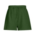 thumbnail image 3 of Abcnature Plus Size Shorts, Womens Athletic Shorts, Women Fashion Solid Color Casual Wide Leg Loose High Waist Lace-Up Shorts, Comfy Beach Shorts, Yoga Pants, Cycling Sport Shorts Green S, 3 of 5