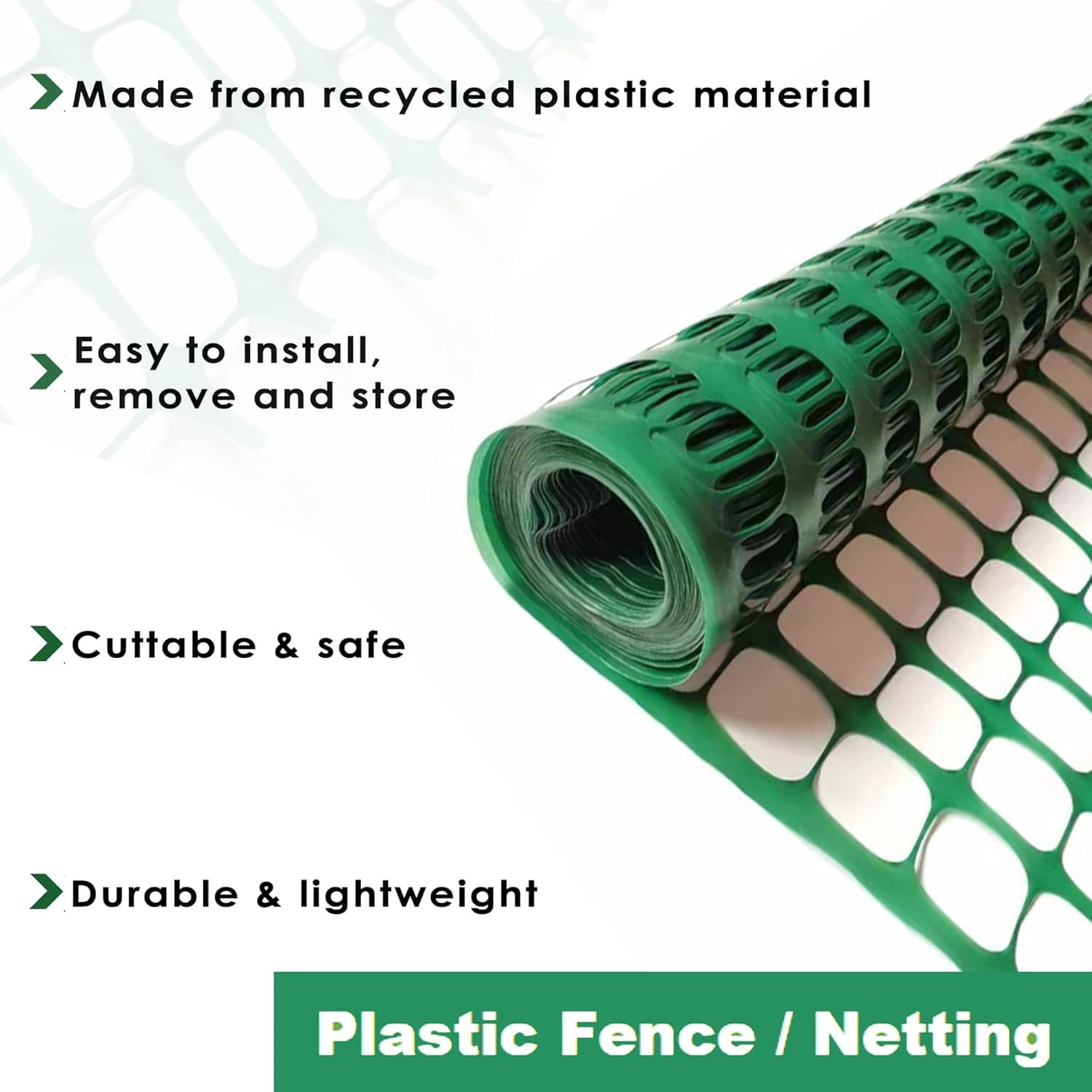 Safety Fence Garden Netting Roll 4 X 100 Feet with Zip Ties, Reusable Plastic Mesh Fencing for Animal Barrier, Snow Fence, Yard