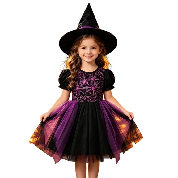 Vividxx Girls Dress Halloween Short Sleeve Dress Party Tutu Dress For Toddler Hallowmas‌ 3 Years