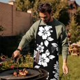 thumbnail image 4 of Pioneer Flower Floral Print Pattern Apron-Garden Aprons for Women with Pockets-Cotton Linen Waterproof Kitchen Cooking Gardening Aprons Adjustable for Kitchen,Cooking,BBQ and Salon 33x27 Inch, 4 of 7