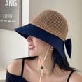 thumbnail image 2 of CoCopeanut Breathable Women's Hat Summer Beach Big Brim Straw Seaside Sun Hat Travel Women's Panama Sun Protection Felt Hat Sun Visor Gift, 2 of 6