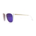 thumbnail image 6 of Mens Color Mirror Polarized Gentlemanly Classy Horn Rim Snazzy Sunglasses Clear - Teal Mirror, 6 of 8
