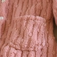thumbnail image 5 of Women's Fleece Bed Jacket Winter Warm Fuzzy Pajama Tops Button Down Jacquard Sleepwear Plush Bed Coat Loungewear with Pockets, 5 of 5