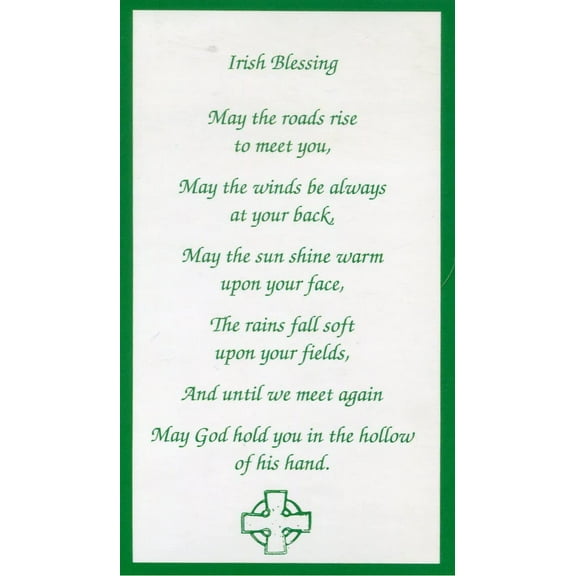 Irish Blessing N holy card - laminated - Pack of 25 4.25inch x 2.5inch