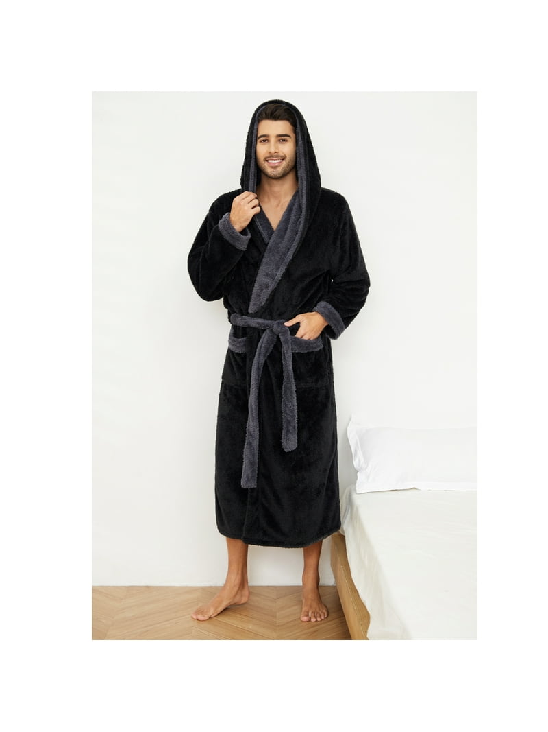 Men Robe With Hood U2SKIIN Men's Hooded Robe, Plush Robes For Men