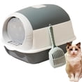 thumbnail image 1 of Caja de Arena para Gatos BAIWOLF Gris con Capucha y Antisalpicaduras, 1 of 9