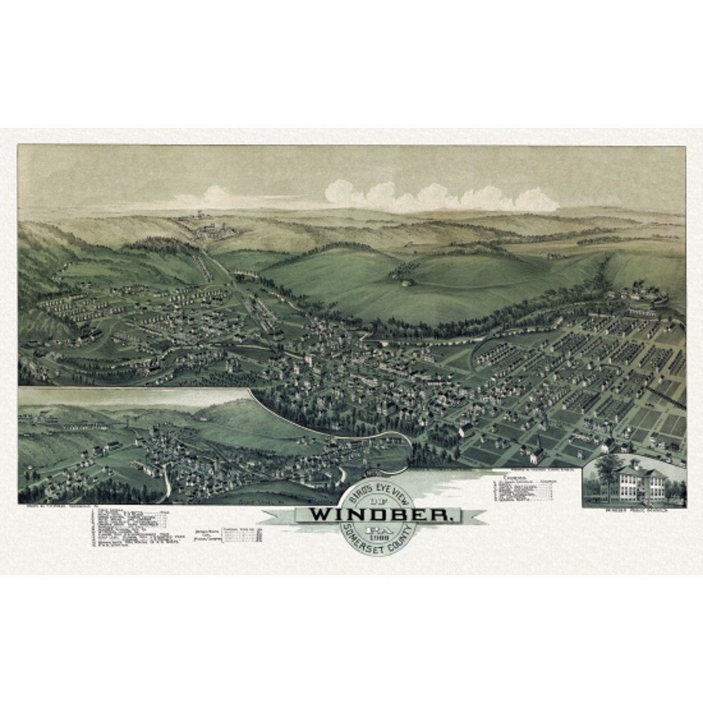 Old Map of Windber Pennsylvania 1900 Somerset County Poster Print (18 x