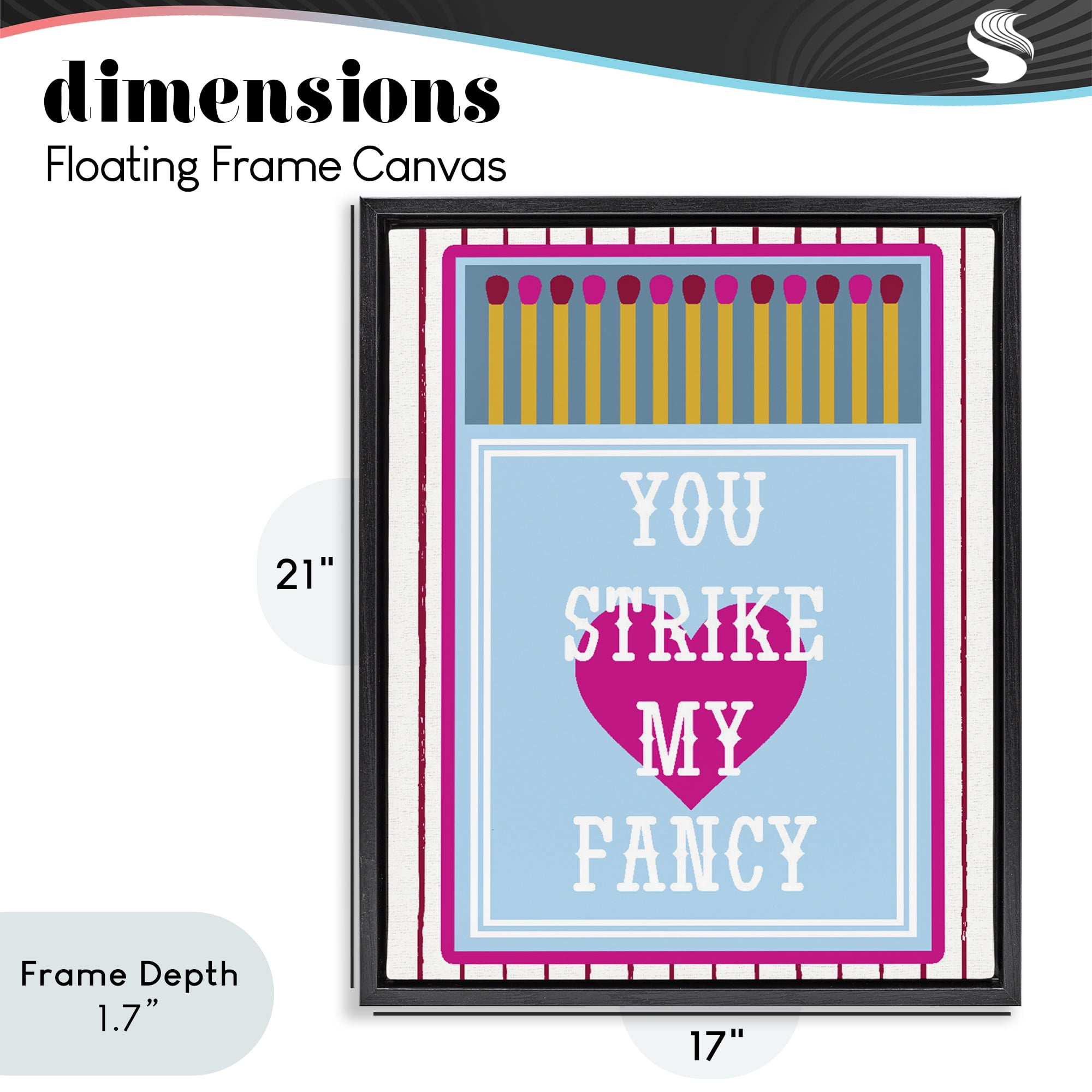 Stupell Industries You Strike My Fancy Black Framed Floater Canvas Wall Art, design by Lil' Rue