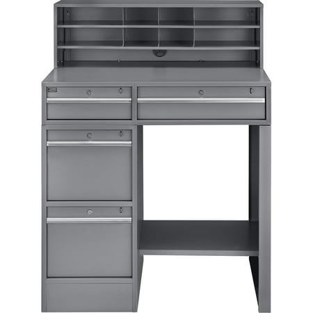 Global Industrial 4-Drawer Shop Desk 38 W x 29 D x 51 H Gray