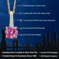 thumbnail image 2 of Gem Stone King 10K Yellow Gold Pink Moissanite and White Lab Grown Diamond Pendant Necklace for Women (0.55 Cttw, Round 5MM, Gemstone, with 18 inch Chain), 2 of 5