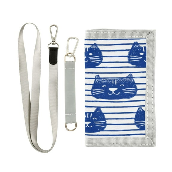 Novelty Wallets Foldable Novelty Wallets Prefect Gifts for Every Scene Cute Cat Faces in Blue